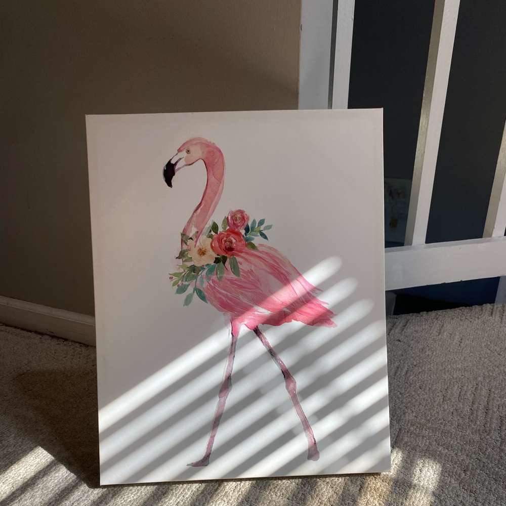 Cute flamingo painting.
